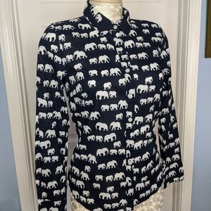 BNWT Kitchy Elephant Novelty print button down
